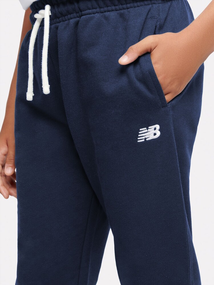 New Balance Blue Boys 100% Cotton French Terry Small Logo Joggers - Image 5 of 5