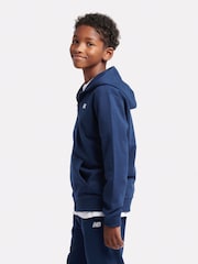 New Balance Dark Blue Kids French Terry Small Logo Zip 100% Cotton Hoodie - Image 2 of 5