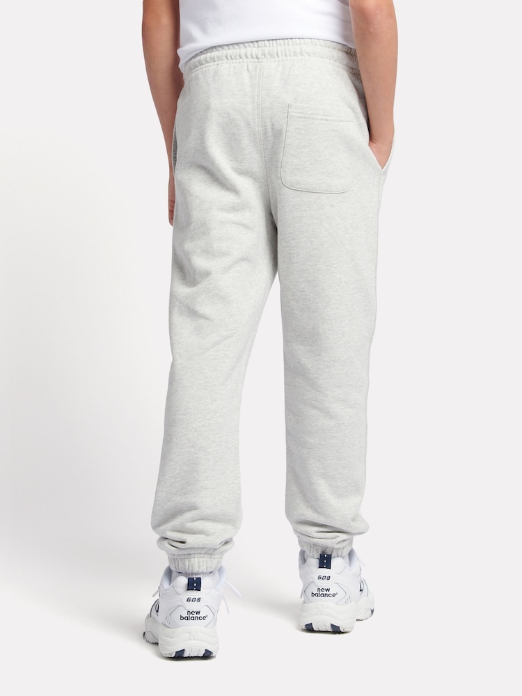 New Balance Grey Boys 100% Cotton French Terry Small Logo Joggers - Image 2 of 4