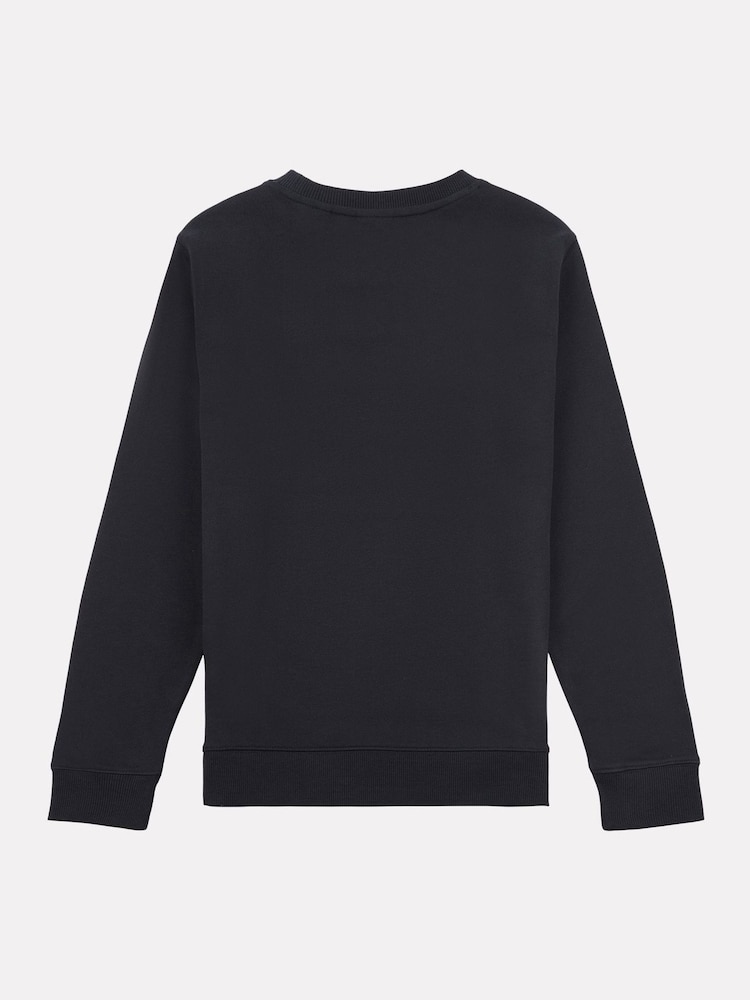 New Balance Black Kids French Terry Small Logo Crew 100% Cotton Sweater - Image 2 of 3
