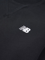 New Balance Black Kids French Terry Small Logo Crew 100% Cotton Sweater - Image 3 of 3