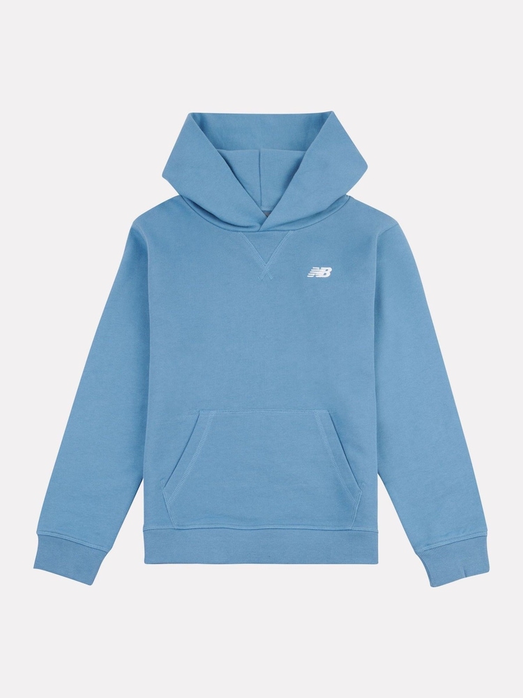 New Balance Sky Blue Small Kids French Terry 100% Cotton Logo Hoodie - Image 1 of 3