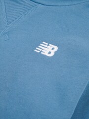 New Balance Sky Blue Small Kids French Terry 100% Cotton Logo Hoodie - Image 3 of 3