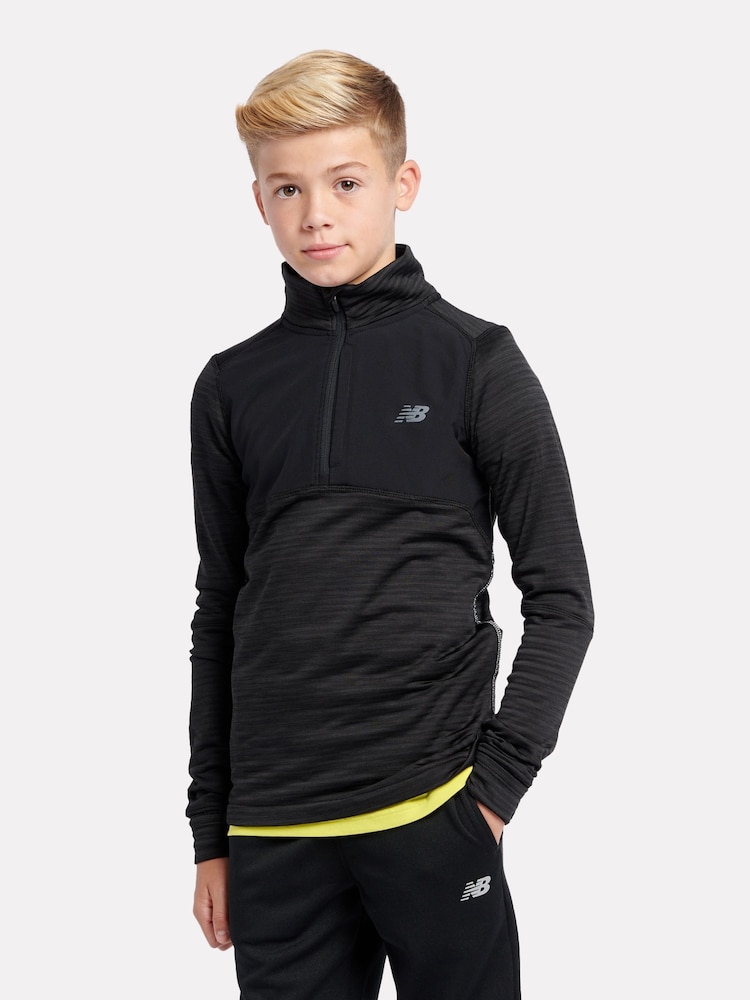 New Balance Black Boys Heat Grid ¼  Zip Sweatshirt - Image 1 of 9