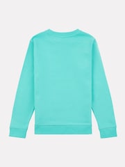New Balance Green Kids French Terry Small Logo Crew 100% Cotton Sweater - Image 2 of 3