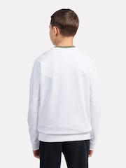 New Balance cotton White Kids French Terry Stacked Logo Crew 100% Cotton Sweatshirt - Image 3 of 6