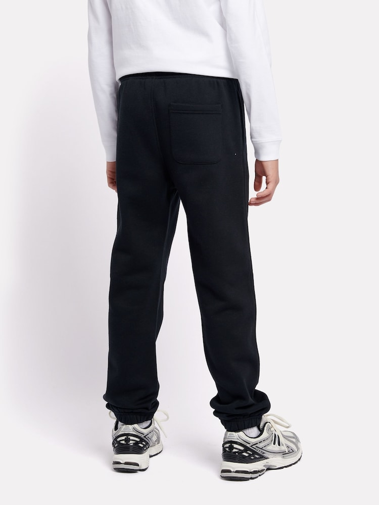 New Balance Black Small Boys Brush Back Logo Joggers - Image 2 of 5