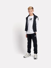 New Balance Black Small Boys Brush Back Logo Joggers - Image 4 of 5