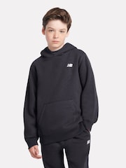 New Balance Black Small Boys Brush Back Logo Hoodie - Image 1 of 8