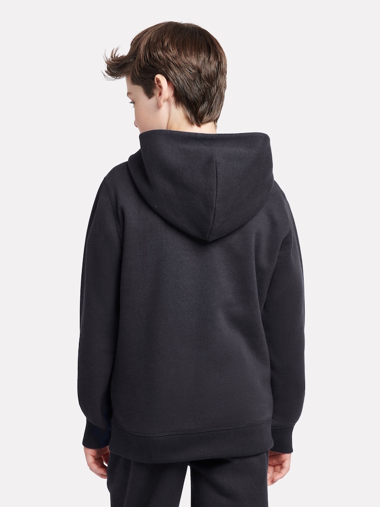 New Balance Black Small Boys Brush Back Logo Hoodie - Image 3 of 8