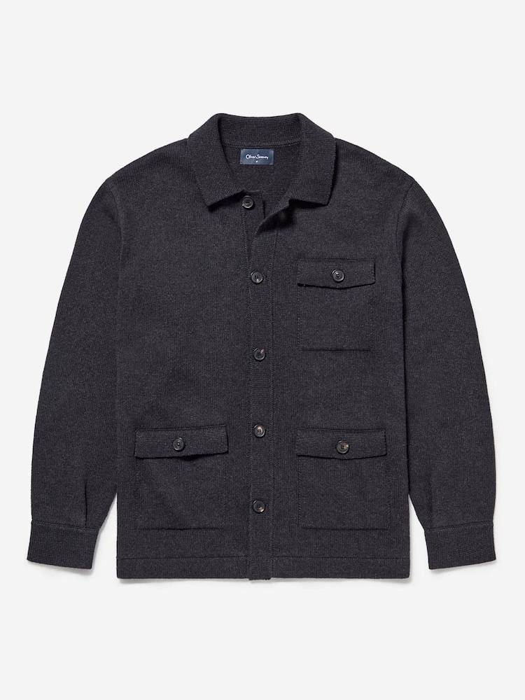 Oliver Sweeney Grey Cotton/Wool Knitted Shacket - Image 4 of 4