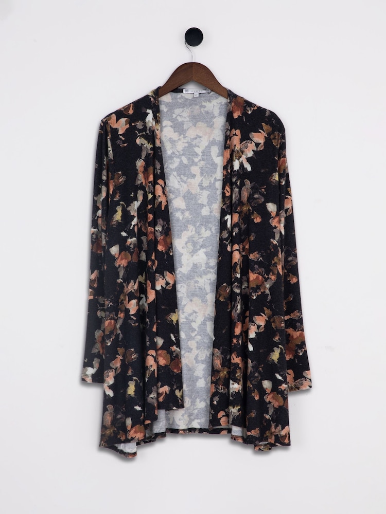Cárdigan negro con estampado floral Holly de Lakeland Clothing - Imagen 1 de 3