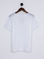 Lakeland Clothing Jasmine Pointelle Knitted T-Shirt - Image 1 of 4