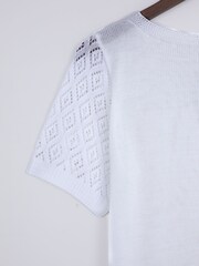Lakeland Clothing Jasmine Pointelle Knitted T-Shirt - Image 2 of 4