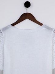 Lakeland Clothing Jasmine Pointelle Knitted T-Shirt - Image 4 of 4