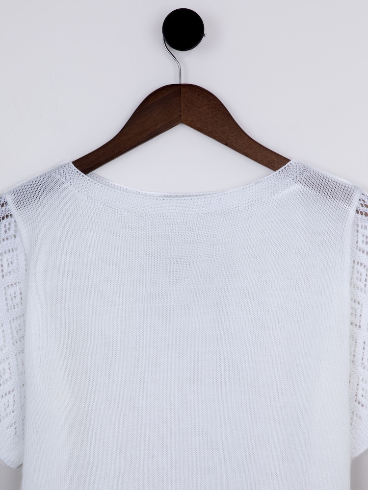 Lakeland Clothing Jasmine Pointelle Knitted T-Shirt - Image 4 of 4