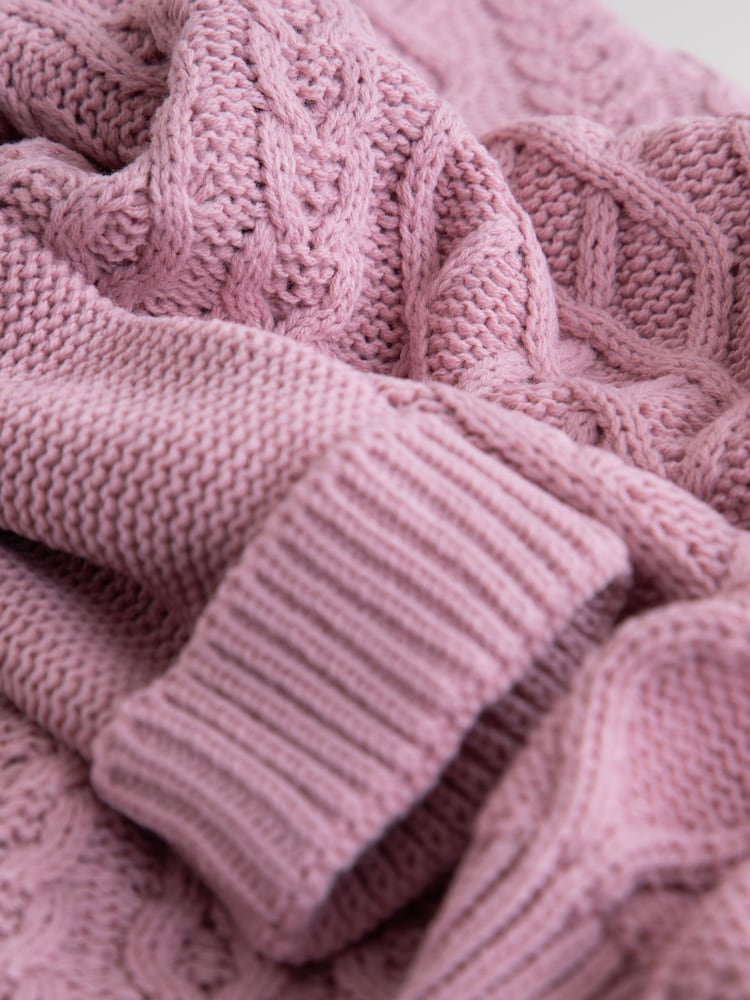Lakeland Clothing Pink Callie Cable Knit Jumper - Image 4 of 4