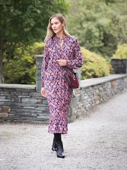 Lakeland Clothing Purple Penelope Woven Midi Dress - Image 1 of 6
