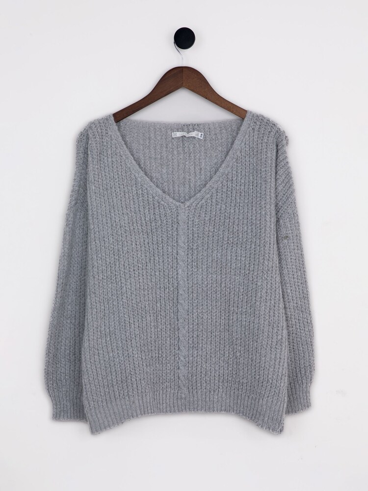 Lakeland Clothing Grey Annie V-Neck Jumper - Image 1 of 3 Lakeland Clothing Grey Annie V-Neck Jumper - Image 1 of 3