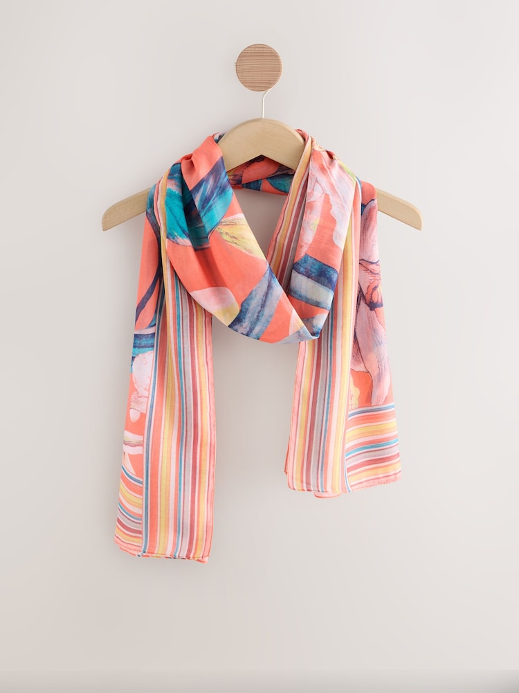 Orange Orchid Lightweight Scarf - Image 1 of 3