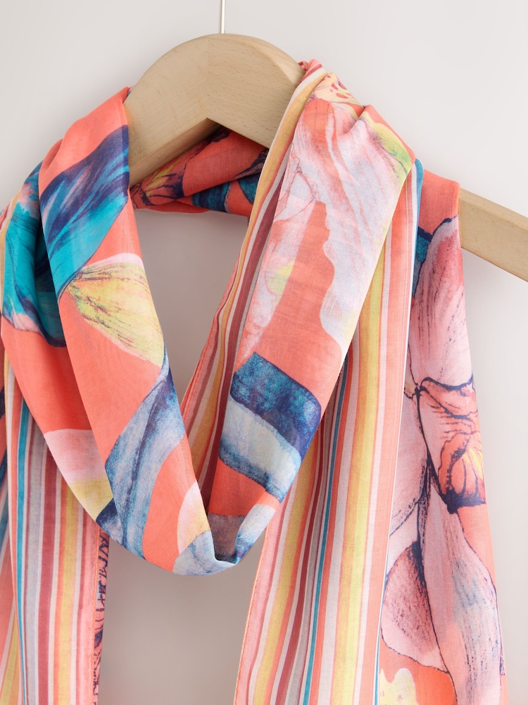 Orange Orchid Lightweight Scarf - Image 2 of 3