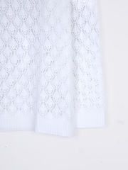 Lakeland Clothing Maria Pointelle Detail White Jumper - Image 4 of 4