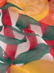 Stripes With Fruit Motif Lightweight Scarf - Image 6 of 6