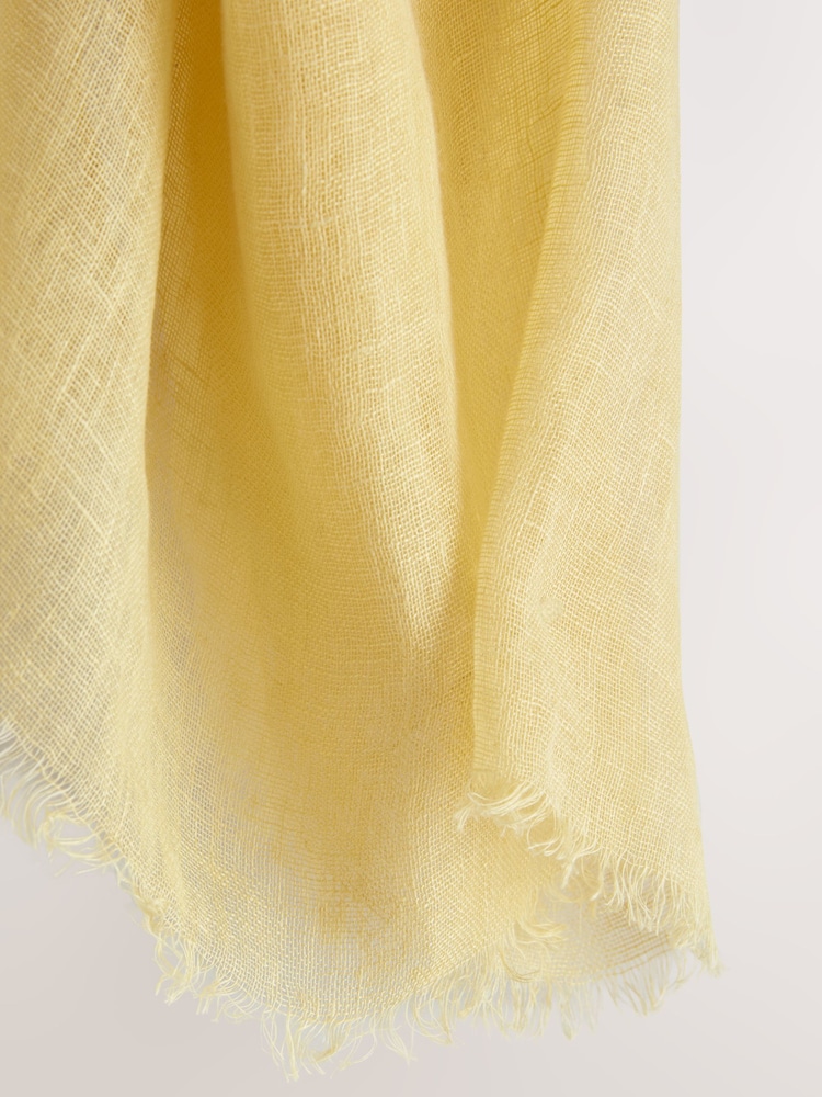 Yellow Linen Scarf - Image 7 of 7 Yellow Linen Scarf - Image 7 of 7