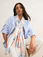 White Fish Motif Lightweight Scarf - Image 1 of 7