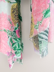 Ecru mit floralem Print - Kew Collection, leichter Schal - Bild 6 von 6