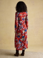 Joules Bethany Red Midi Dress - Image 2 of 9
