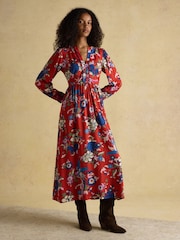 Joules Bethany Red Midi Dress - Image 5 of 9