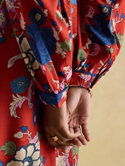 Joules Bethany Red Midi Dress - Image 6 of 9