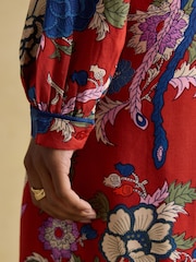 Joules Bethany Red Midi Dress - Image 7 of 9