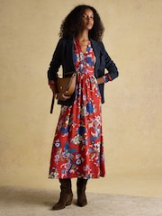 Joules Bethany Red Midi Dress - Image 8 of 9