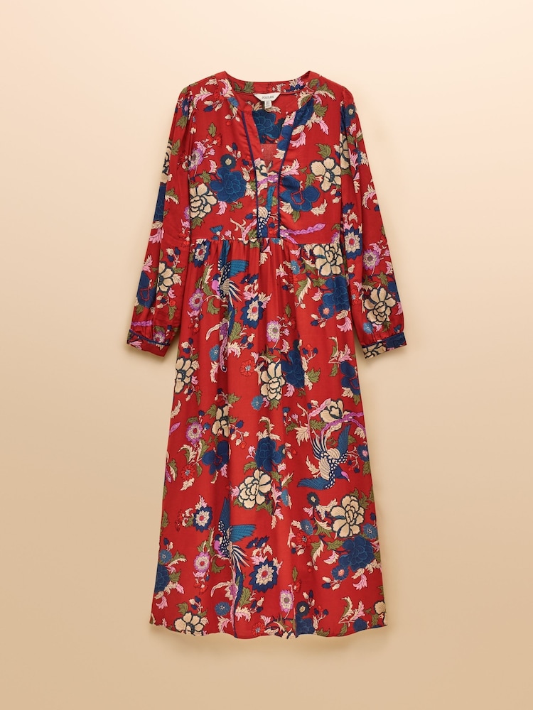 Joules Bethany Red Midi Dress - Image 9 of 9