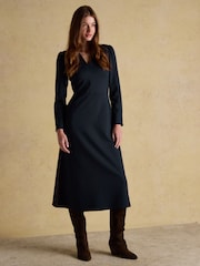 Joules Philipa Navy Ponte Zip Front Dress - Image 1 of 7