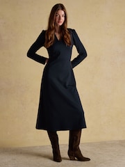 Joules Philipa Navy Ponte Zip Front Dress - Image 5 of 7