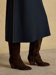 Joules Philipa Navy Ponte Zip Front Dress - Image 6 of 7
