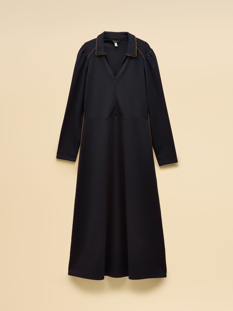 Joules Philipa Navy Ponte Zip Front Dress - Image 7 of 7