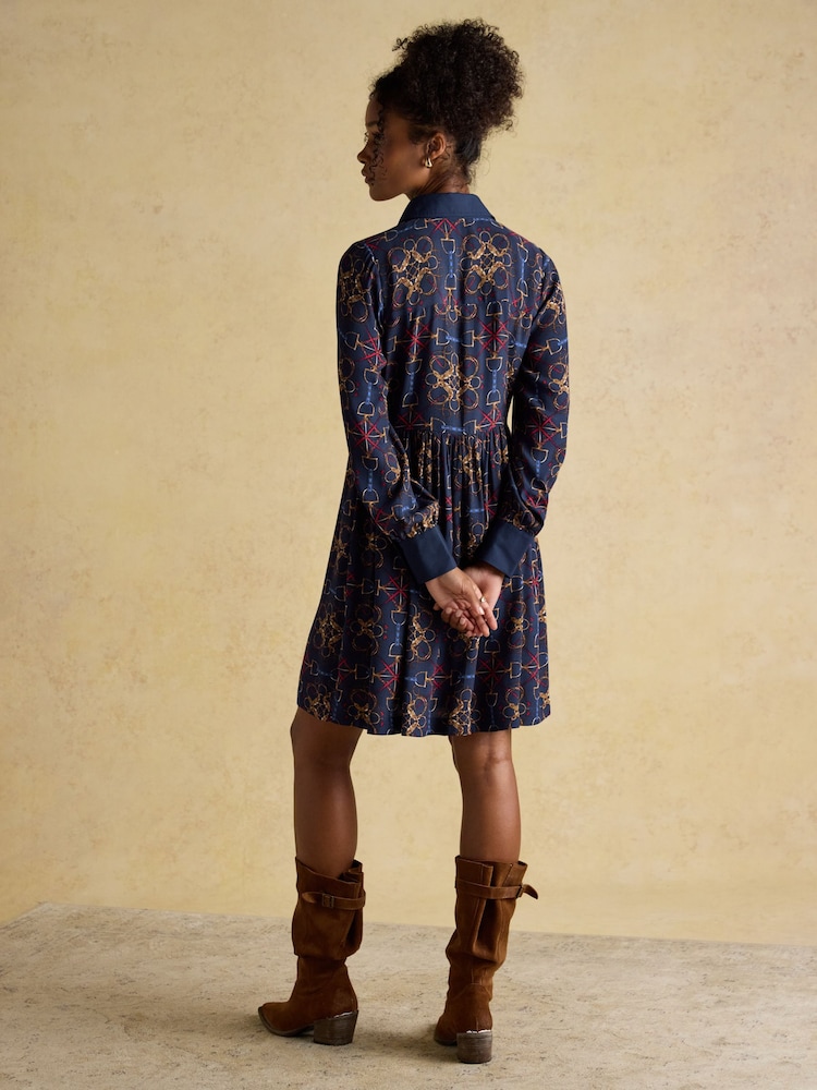 Joules Eleanora Navy Shirt Dress - Image 2 of 7 Joules Eleanora Navy Shirt Dress - Image 2 of 7