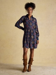 Joules Eleanora Navy Shirt Dress - Image 3 of 7