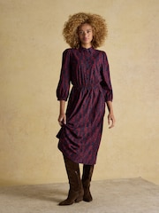 Joules Hazel Burgundy Red Jersey Shirt Dress - Image 1 of 7