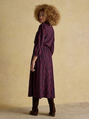 Joules Hazel Burgundy Red Jersey Shirt Dress - Image 2 of 7