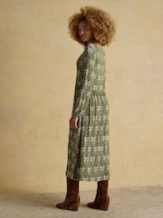 Nia Green Long Sleeve Midaxi Dress - Image 2 of 7
