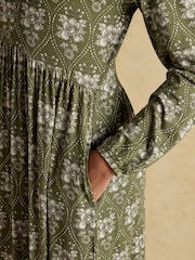 Nia Green Long Sleeve Midaxi Dress - Image 6 of 7