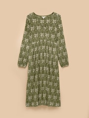Nia Green Long Sleeve Midaxi Dress - Image 7 of 7