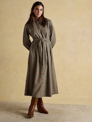 Joules Clarice Brown Knot Waist Dress - Image 1 of 7