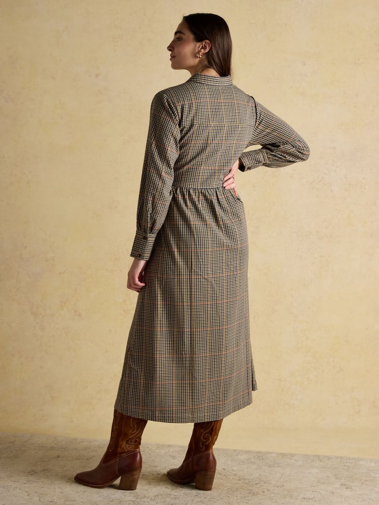 Joules Clarice Brown Knot Waist Dress - Image 2 of 7