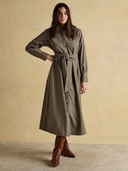 Joules Clarice Brown Knot Waist Dress - Image 5 of 7